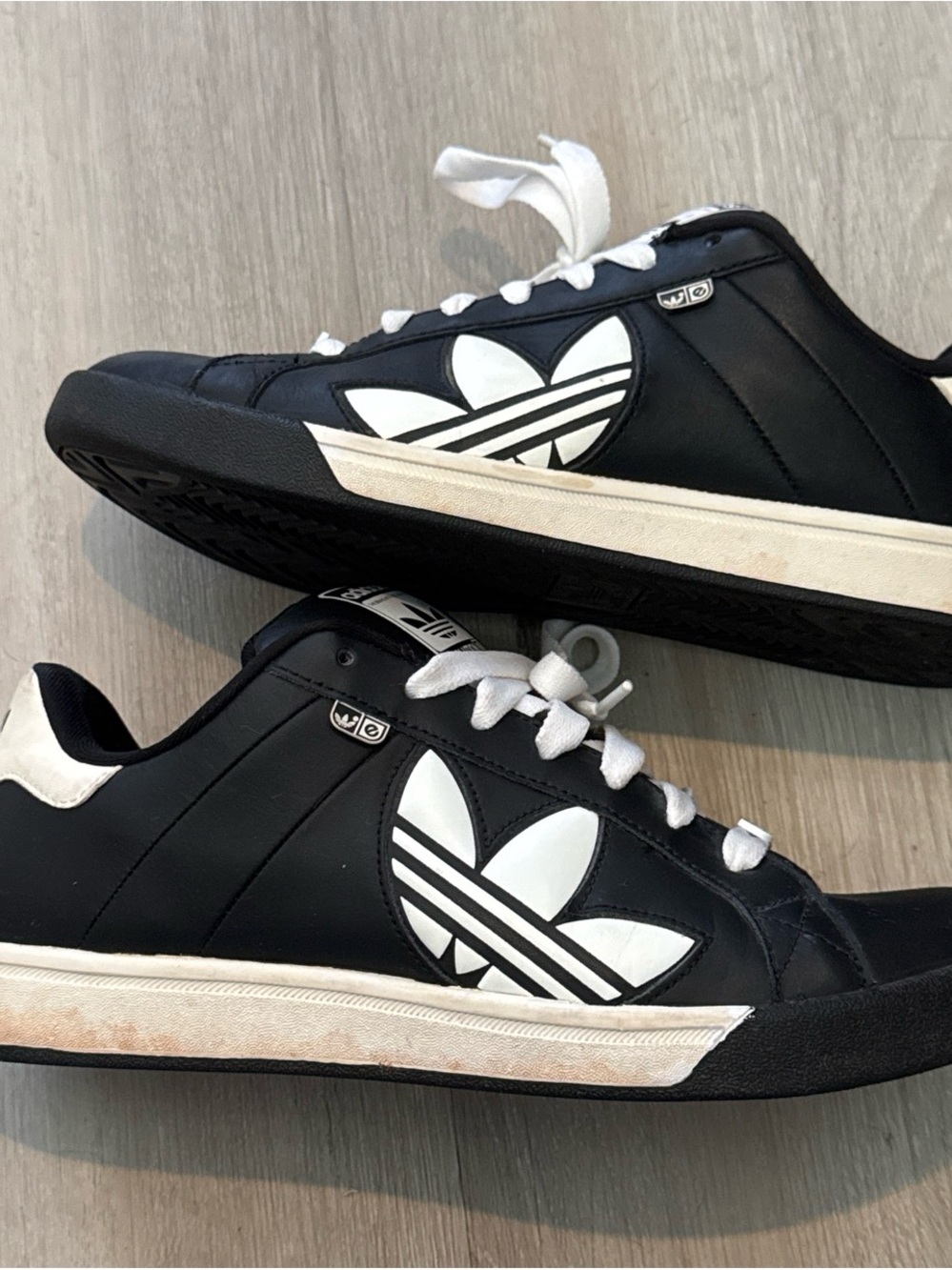 adidas Black & White Trefoil Low-Top Sneakers
